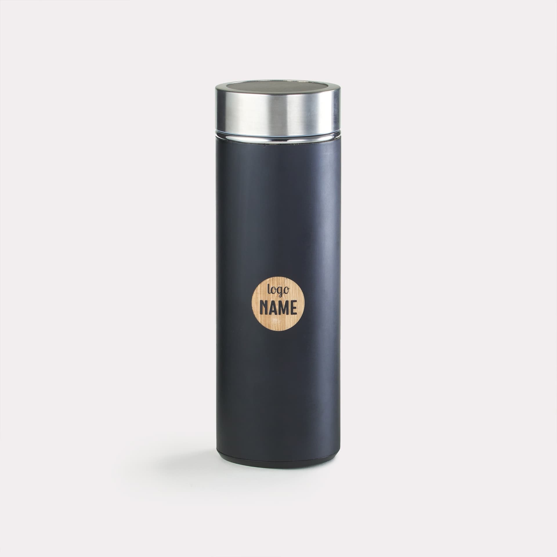 Thermoflasche Bambus mit Teesieb