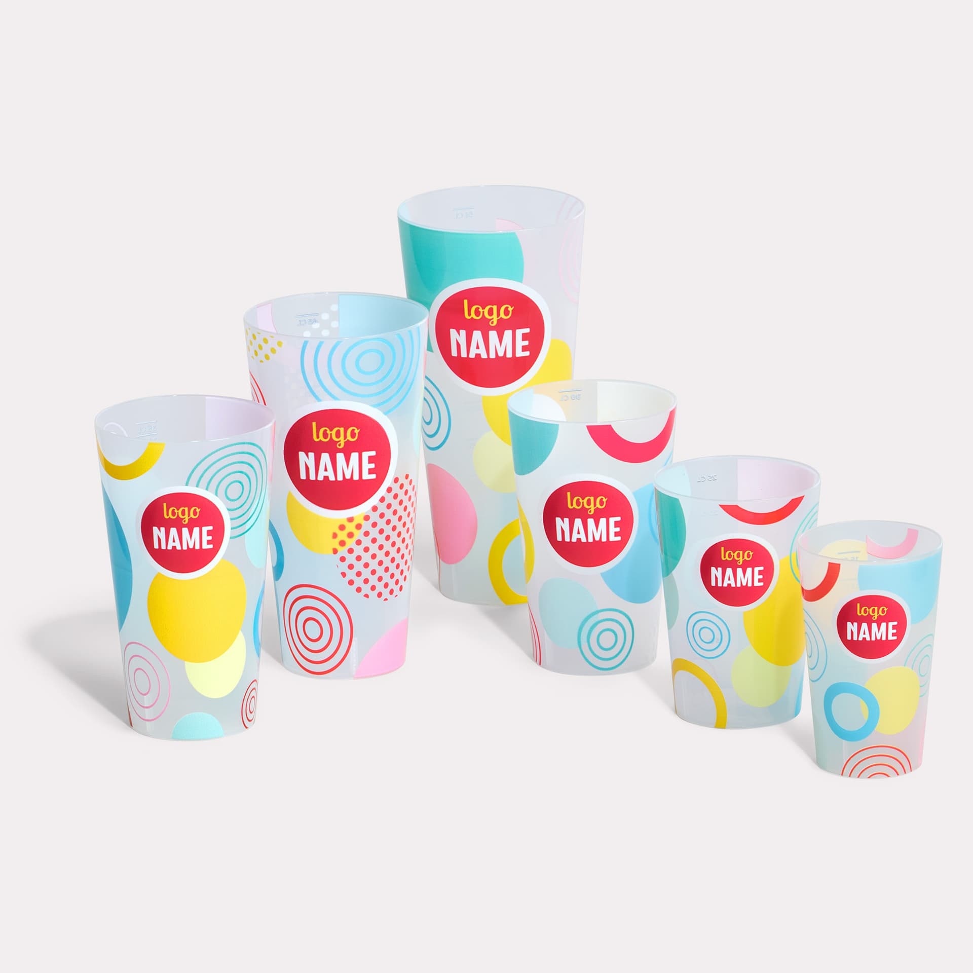 Mehrwegbecher mit Allover-Druck