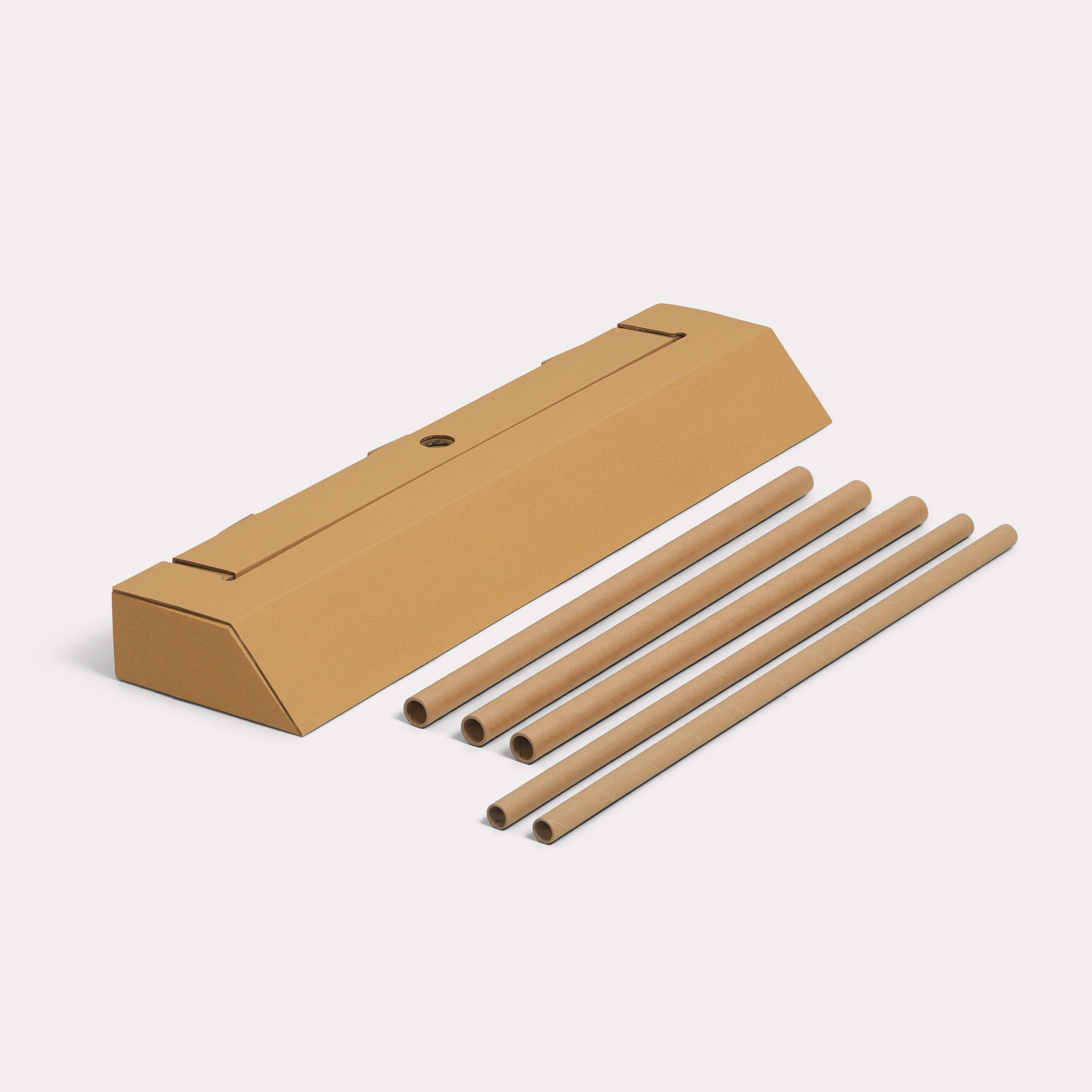 Cardboard roller banner collapsed