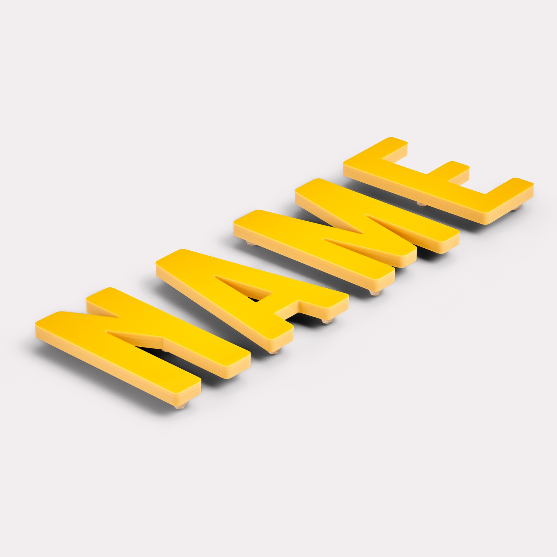 facade letters yellow