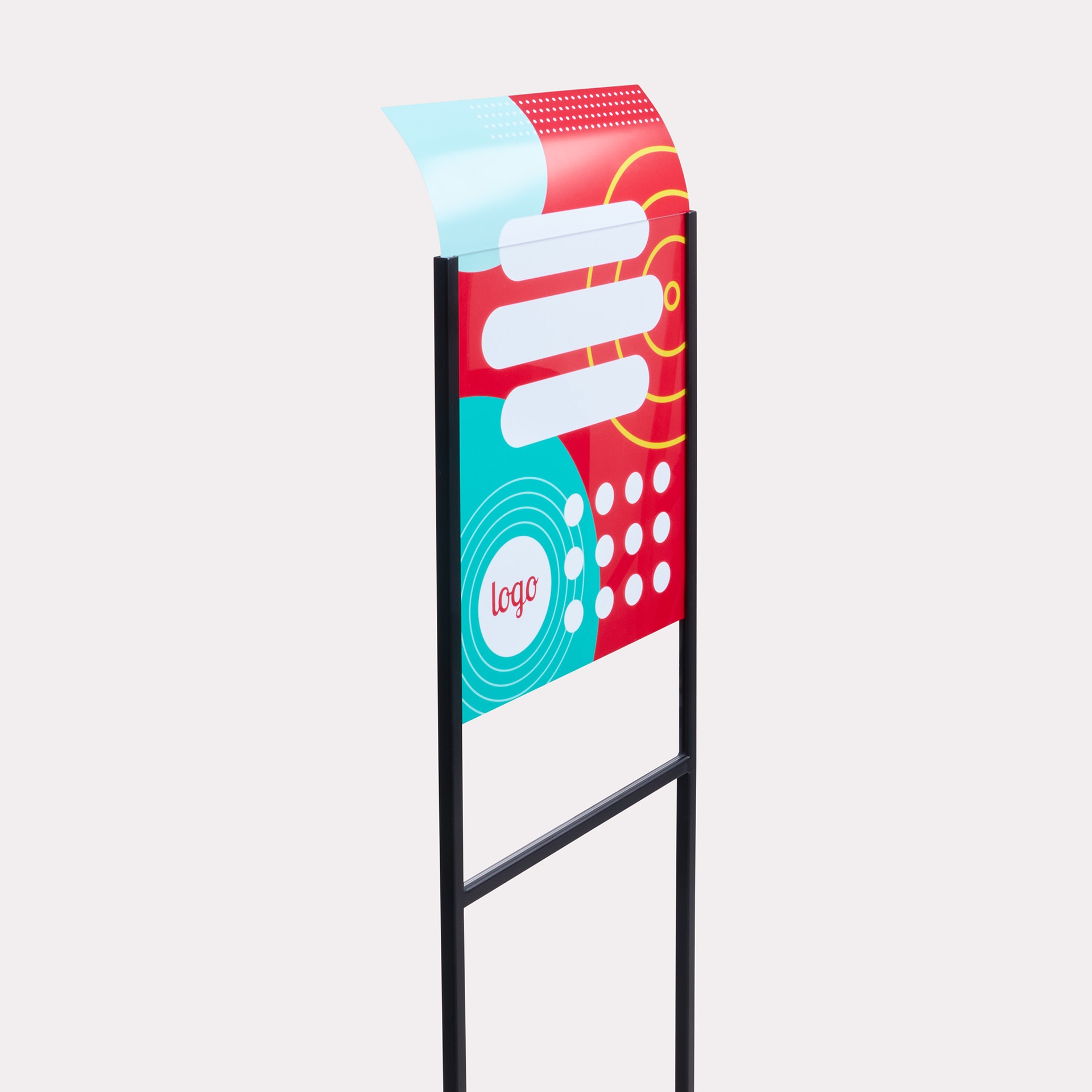 Metal info stand 135cm detail 1