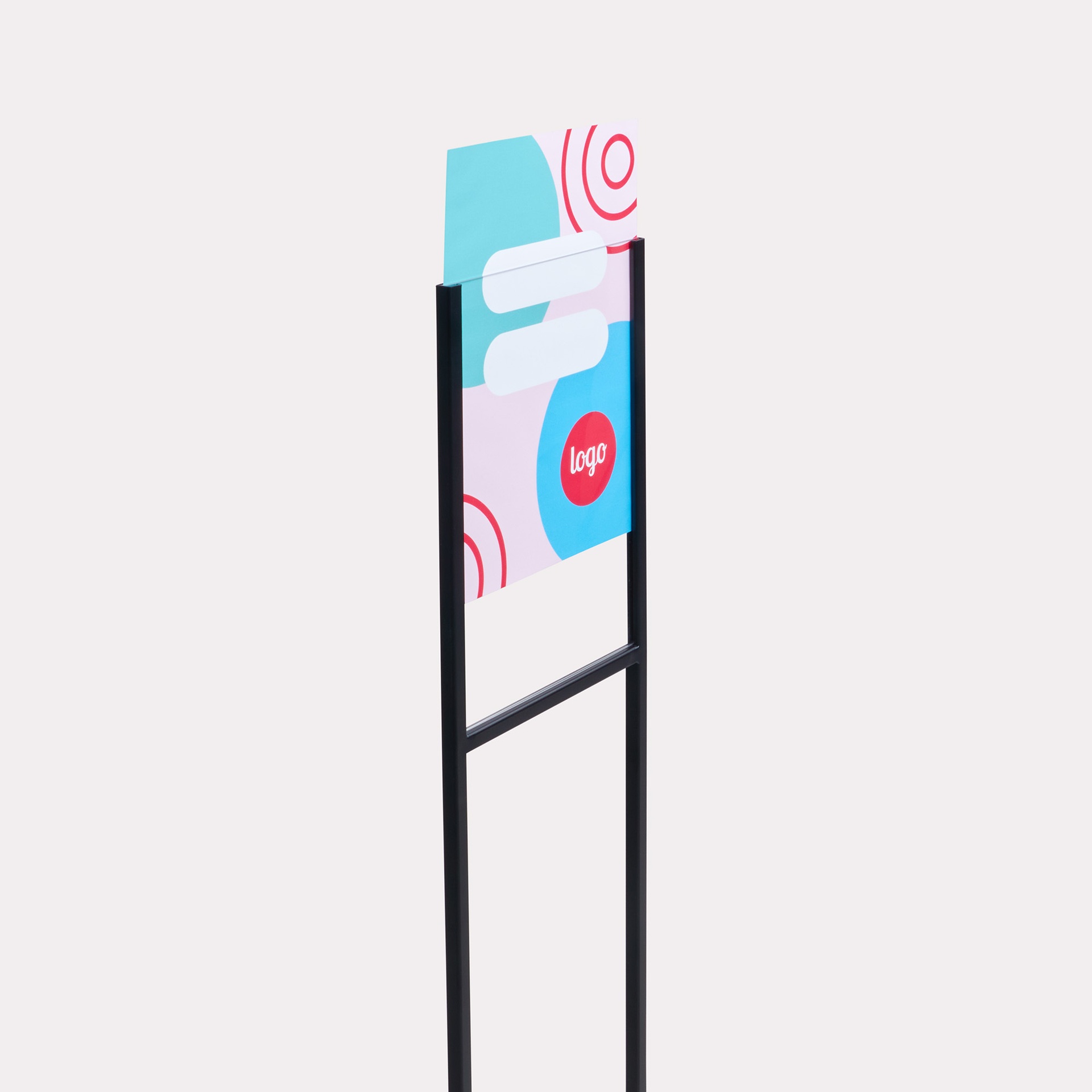Metal info stand 115cm detail 1