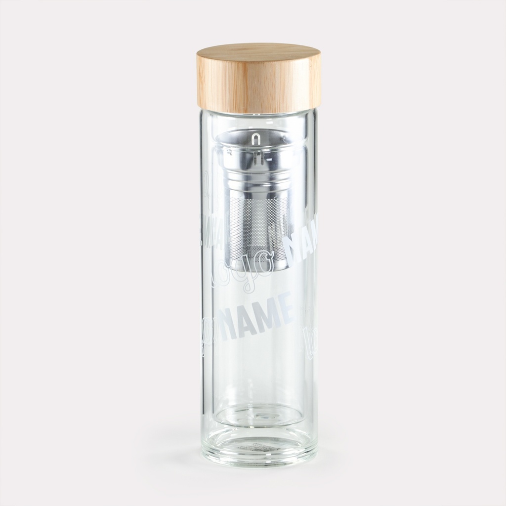 Glasflasche mit Teesieb