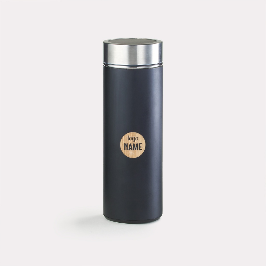 Thermoflasche Bambus mit Teesieb