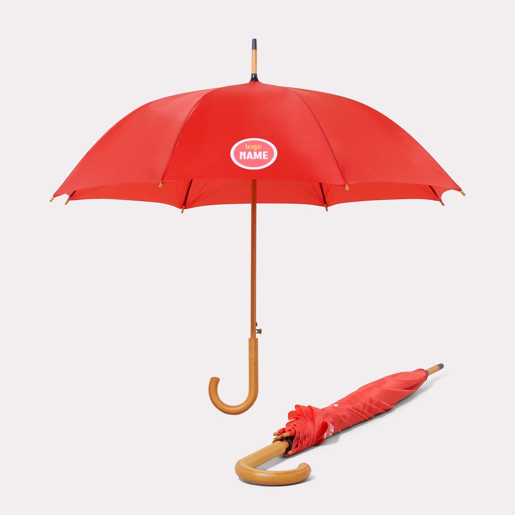 Regenschirm Falconetti Compact Automatic gebogenem Griff aus Holz 102 cm