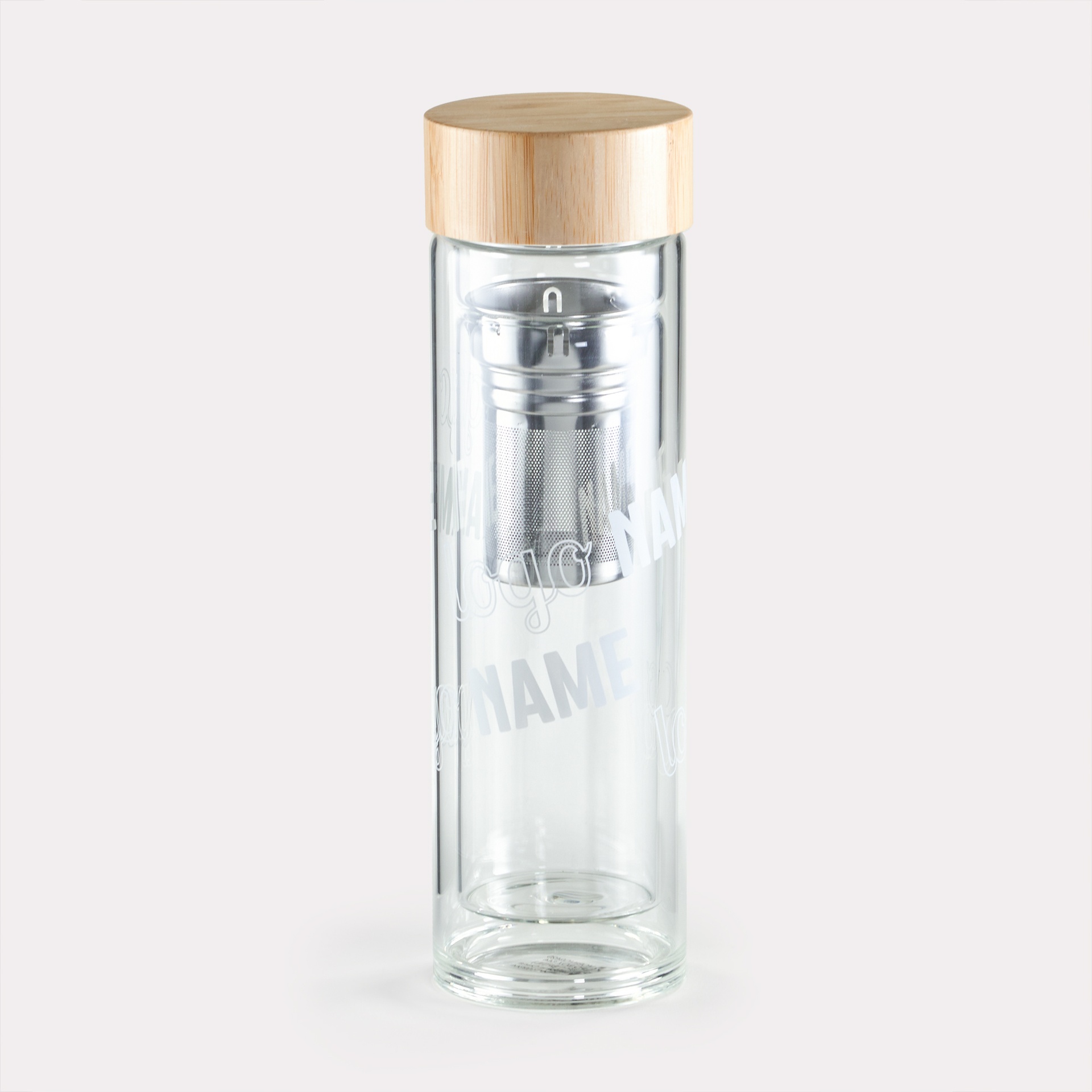 Glasflasche mit Teesieb