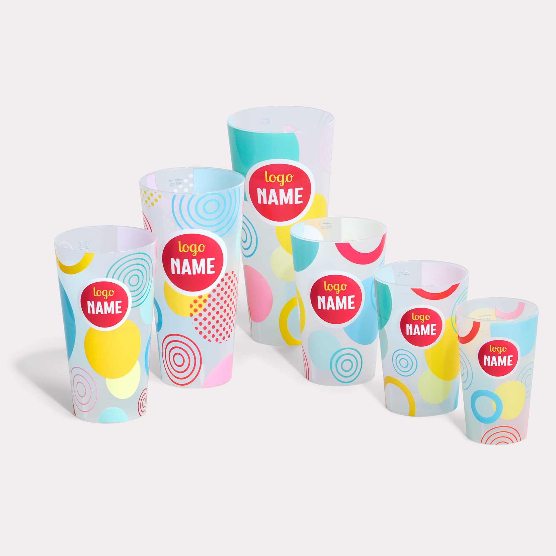 Mehrwegbecher mit Allover-Druck