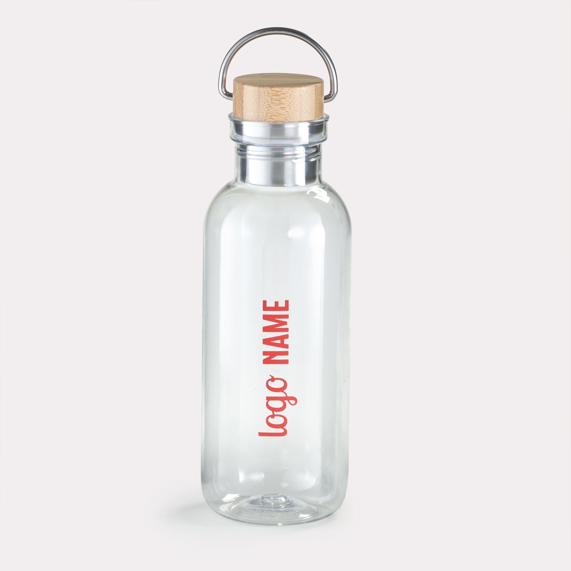 R-PET-Flasche mit Bambusdeckel