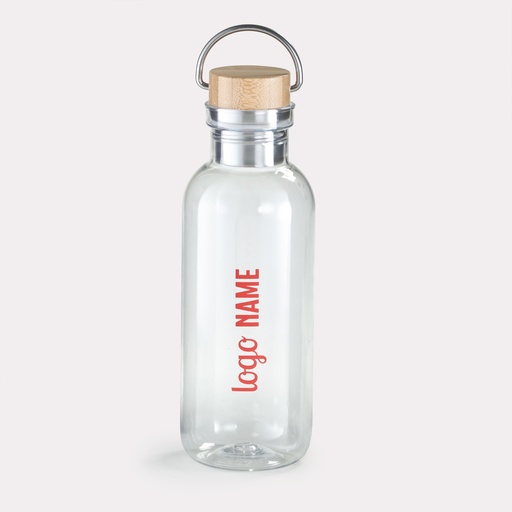 R-PET-Flasche mit Bambusdeckel