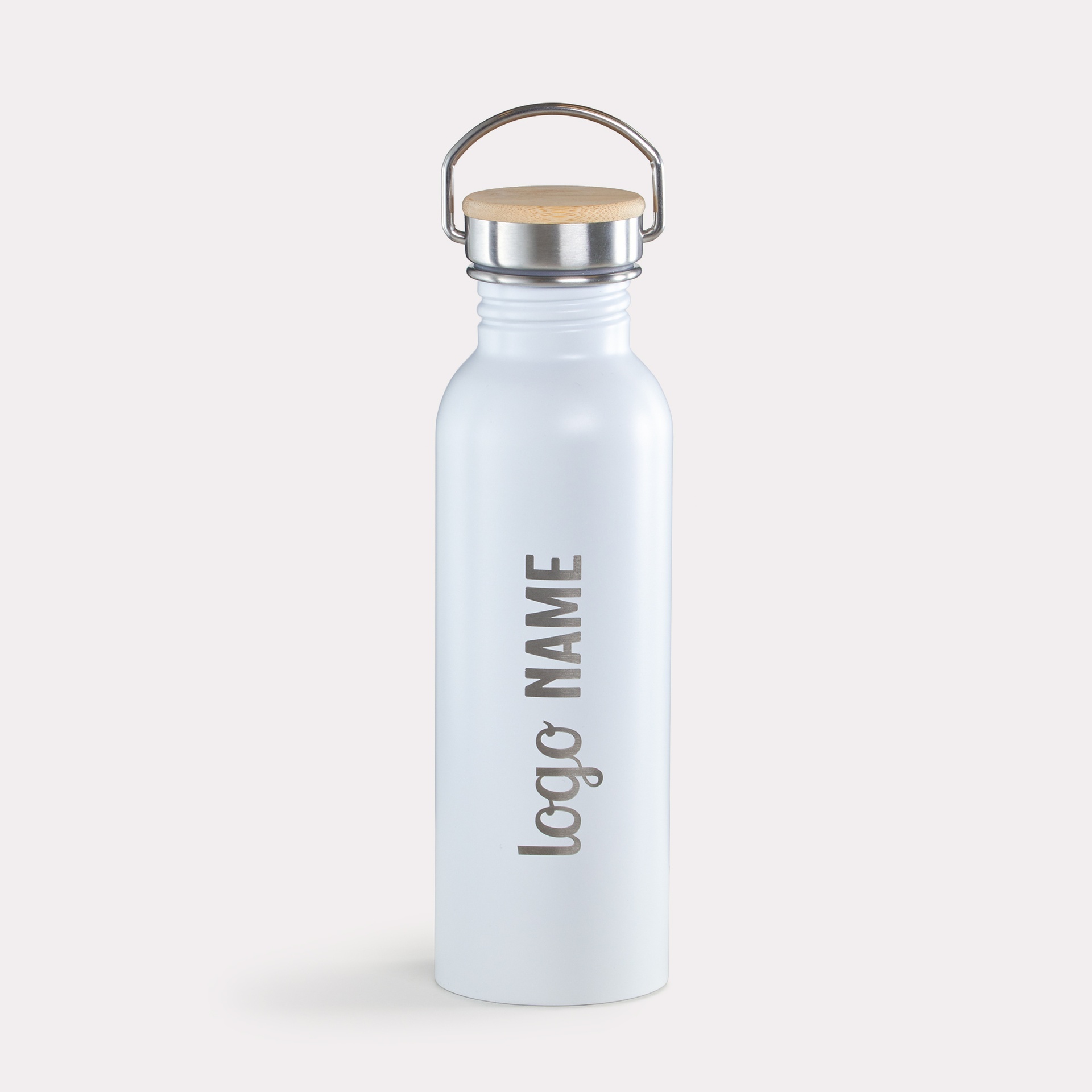 Edelstahlflasche mit Bambusdeckel