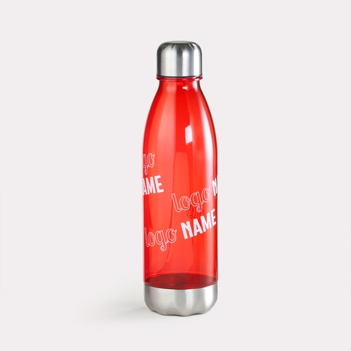 Trinkflasche Tritan mit Edelstahldeckel abgerundet